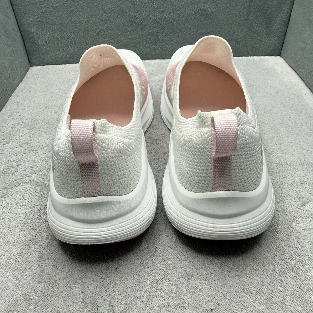Skechers GO WALK Max Walker Sally Slip-On Shoes White Pink Women's Size 7.5